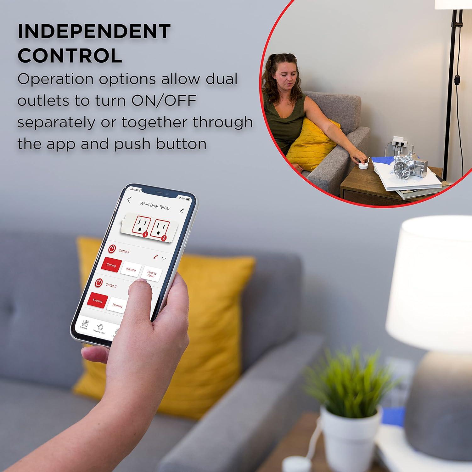 Enchufe Inteligente Doble UltraPro WiFi 2.4GHz con Tether