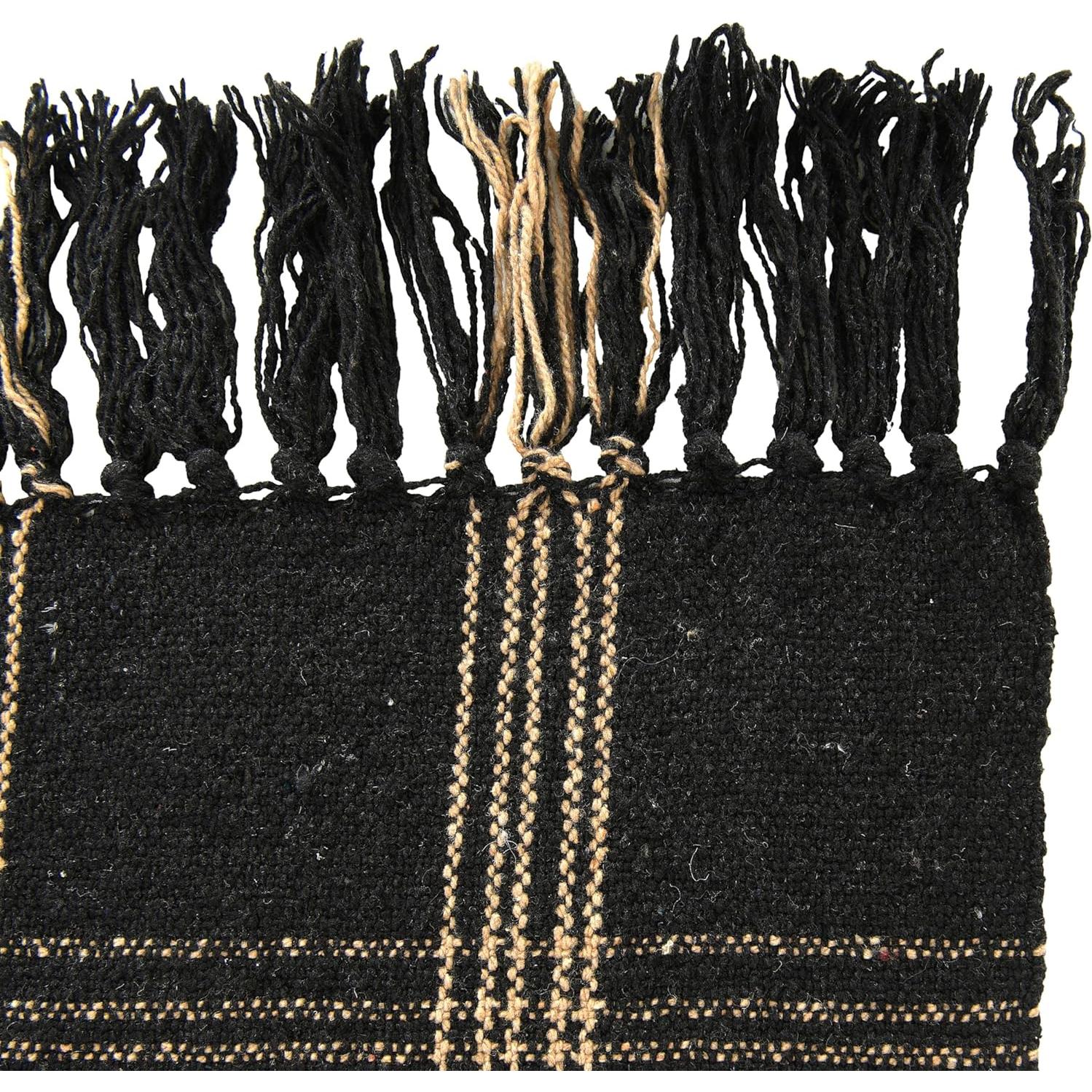 Manta Tejida de Algodón Reclamado con Flecos 152x127 cm