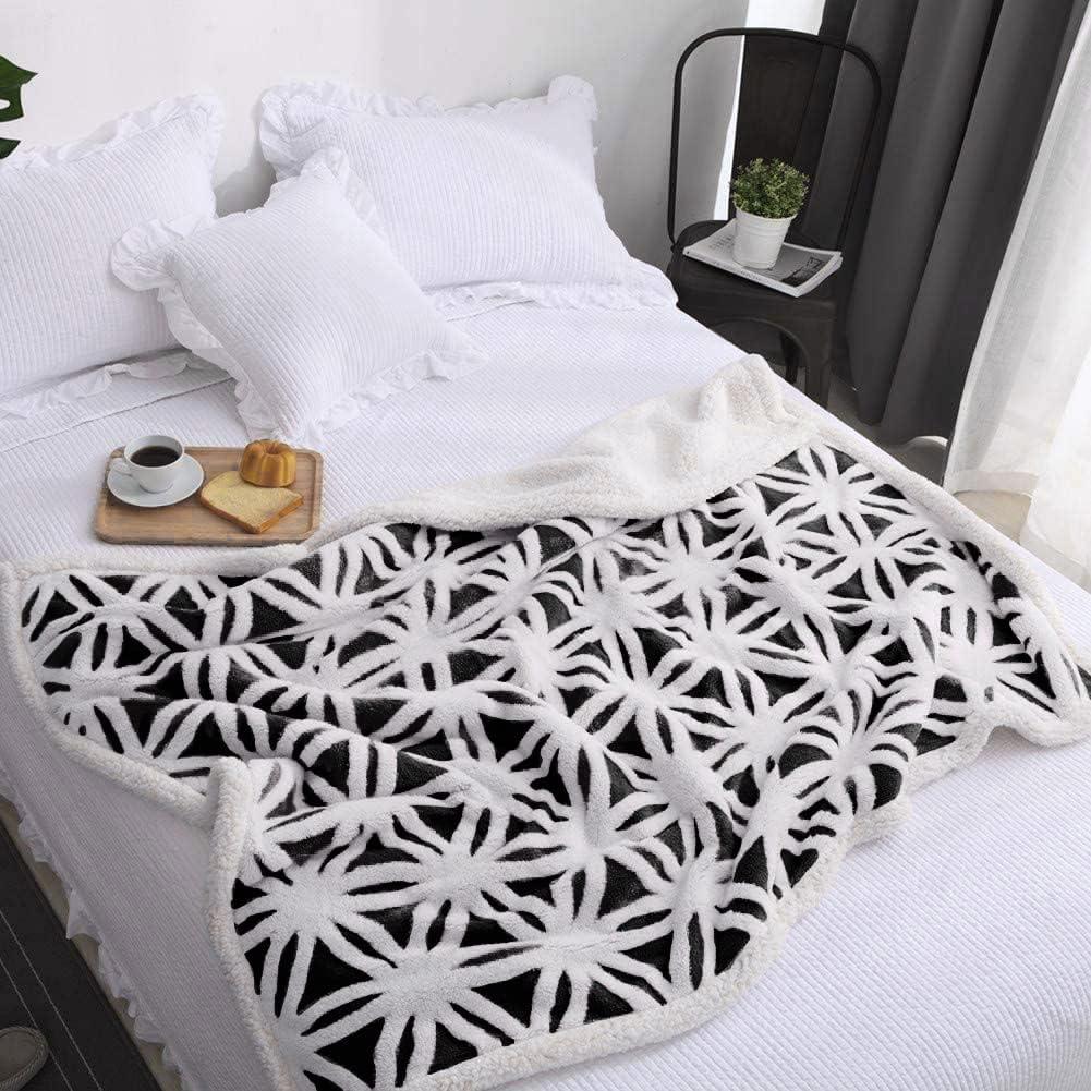 Manta de Forro Sherpa LOMAO 130x160cm Negra Suave Doble Cara