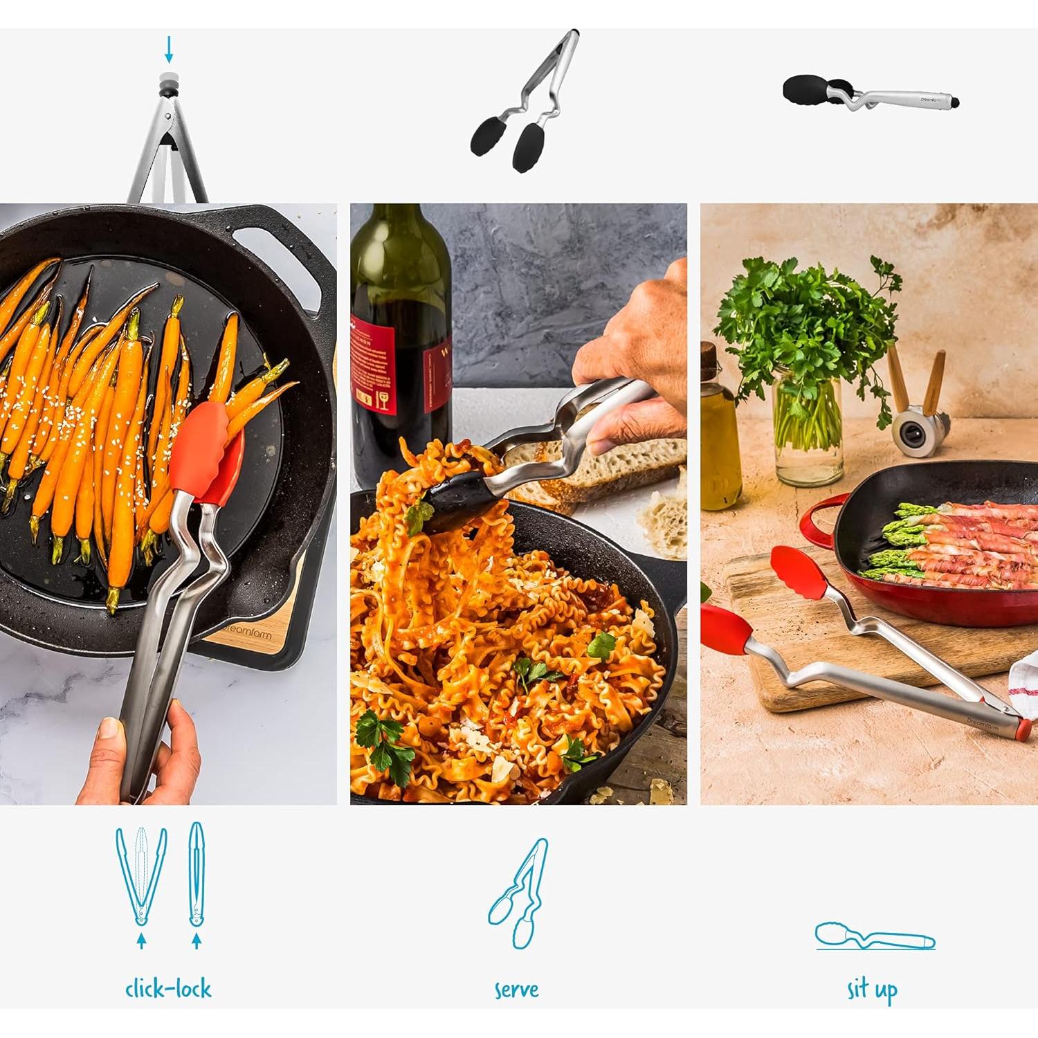 Pinzas de Cocina Dreamfarm Clongs 25 cm Silicona Negra