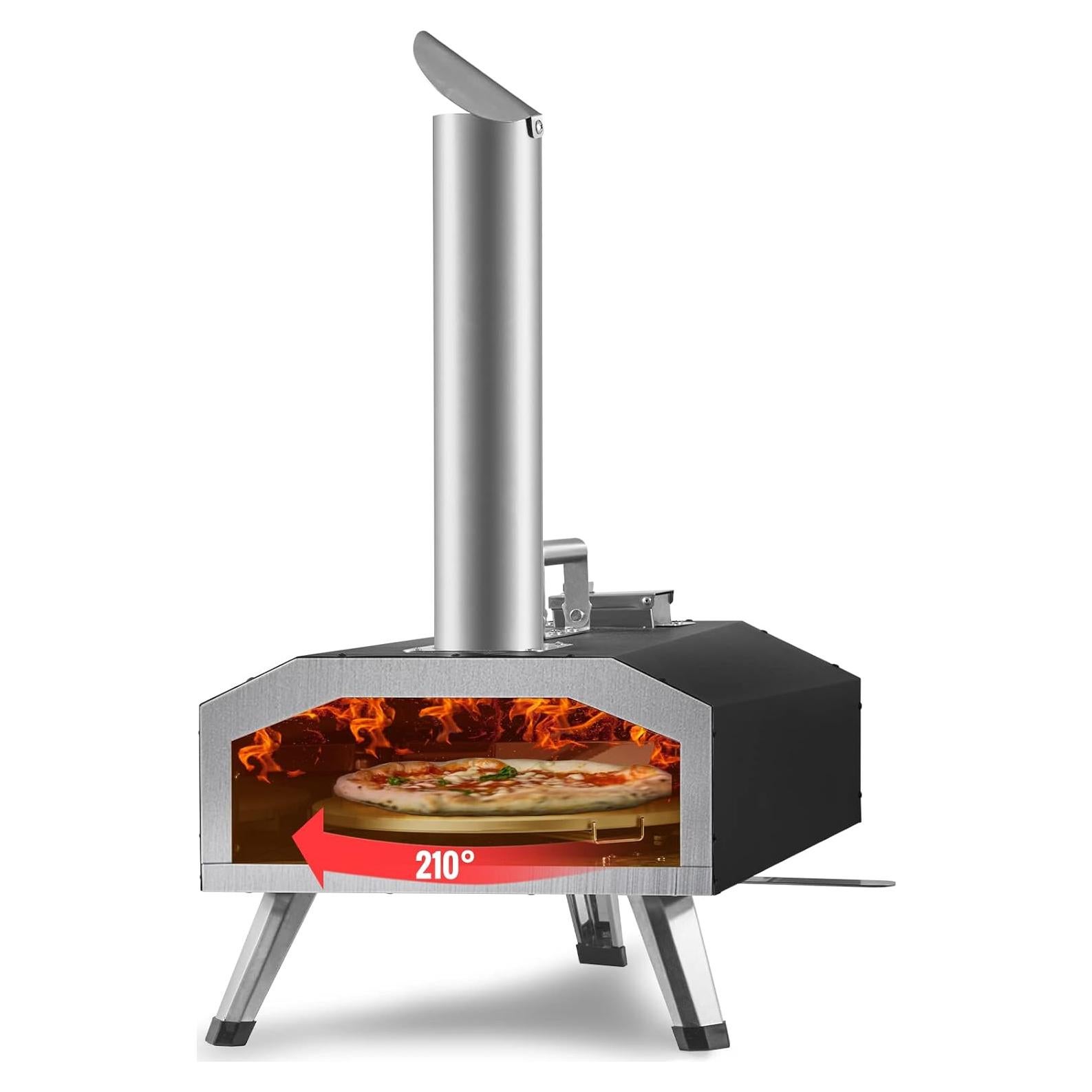 Horno de Pizza VEVOR Multifuncional 12" Gas y Leña Portátil