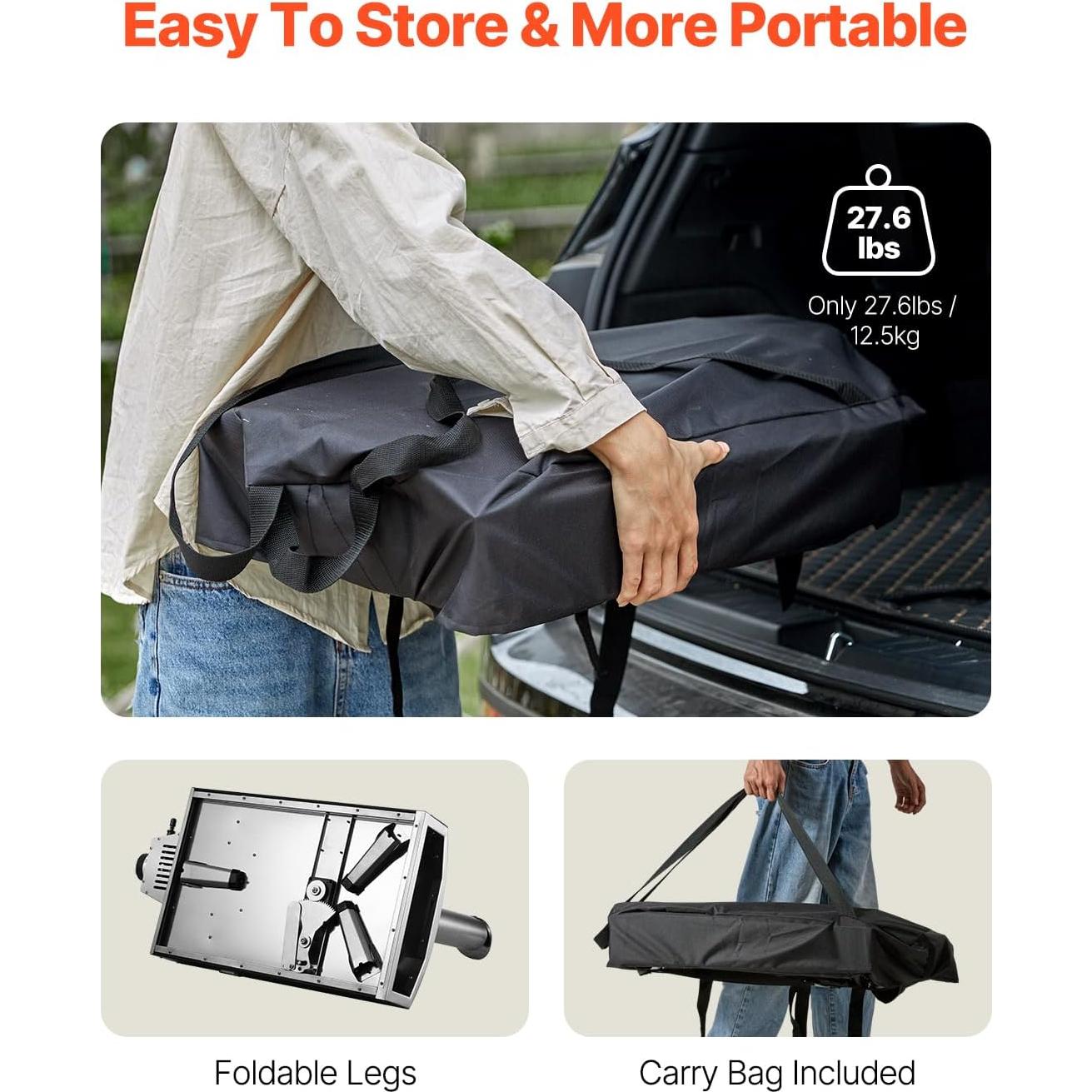 Horno de Pizza VEVOR Multifuncional 12" Gas y Leña Portátil