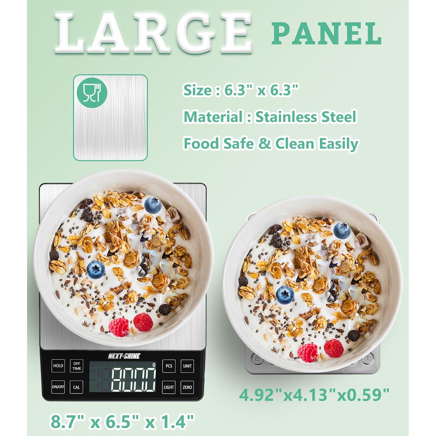 Báscula de Cocina NEXT-SHINE YK02 5kg 0.1g Digital Acero Inoxidable