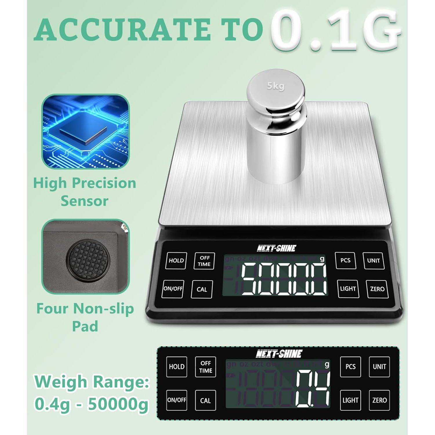 Báscula de Cocina NEXT-SHINE YK02 5kg 0.1g Digital Acero Inoxidable