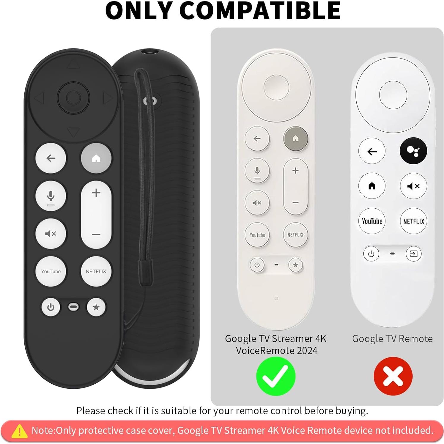 Funda de Silicona para Control Remoto Google TV 4K 2024 - 2 Pcs
