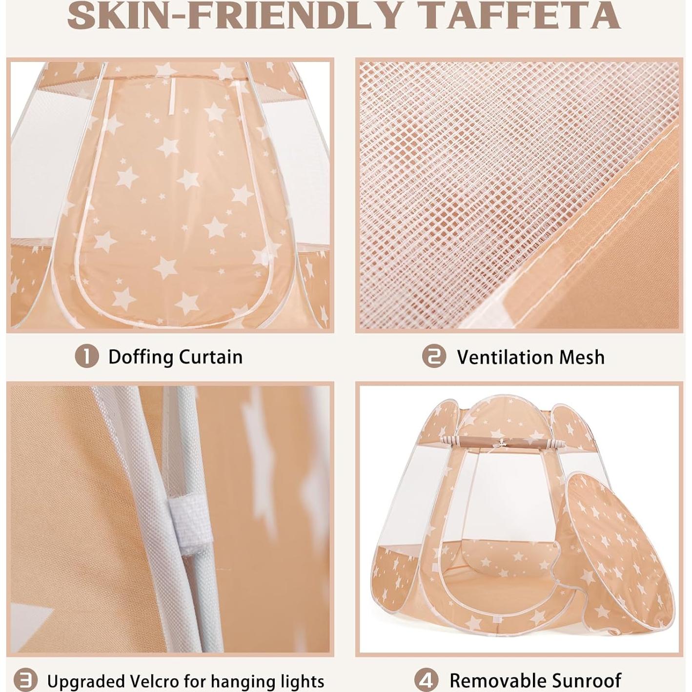 Carpa Princesa Pop Up con Luz de Estrellas Crayline 124 cm