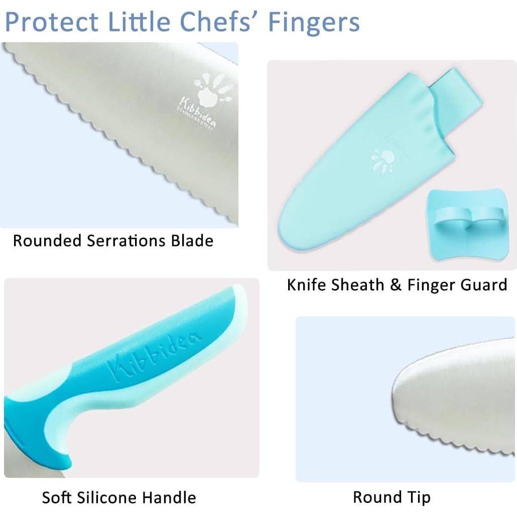 Juego de cuchillos para niños Kibbidea 4 piezas acero inoxidable