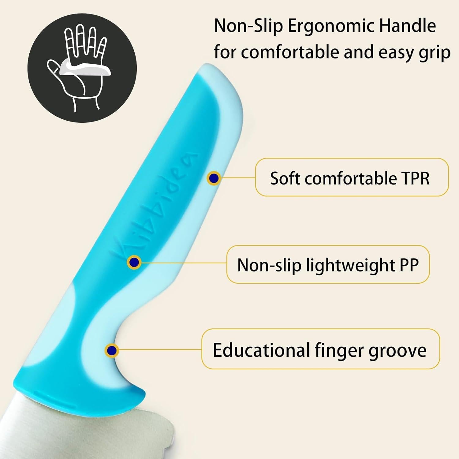 Juego de cuchillos para niños Kibbidea 4 piezas acero inoxidable