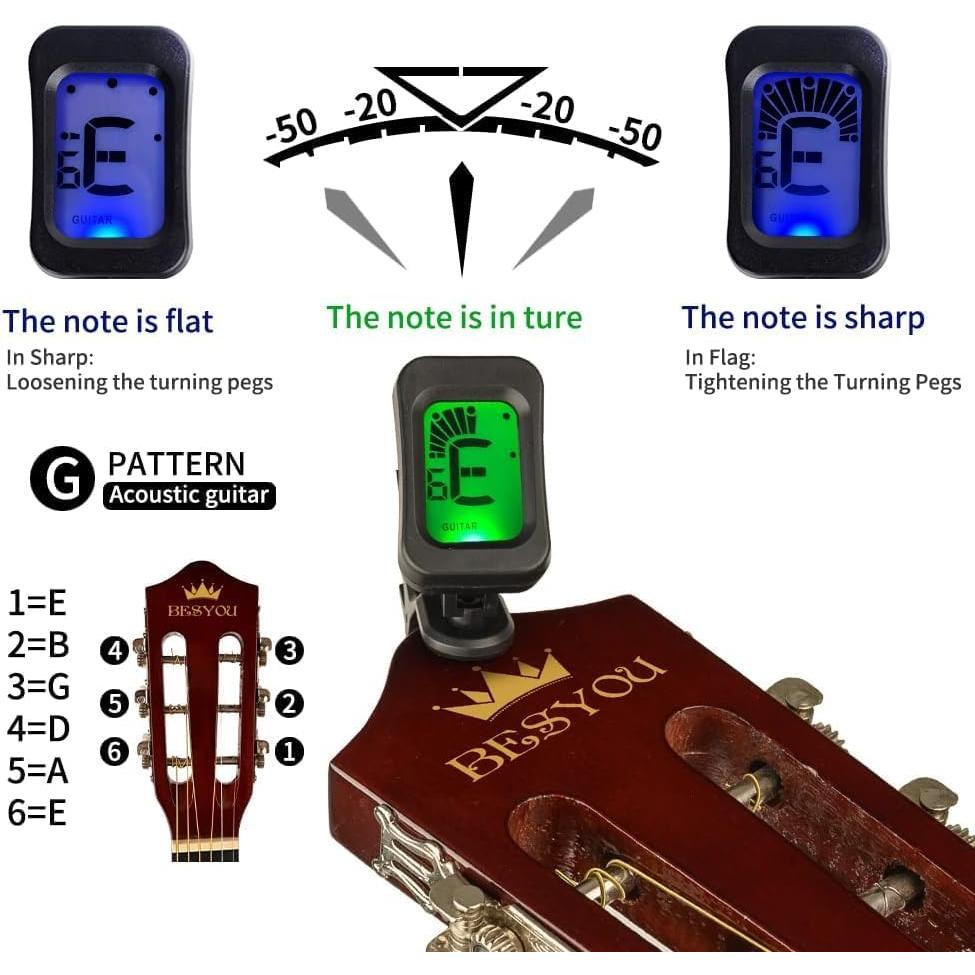 Guitarra acústica 30" negra para principiantes con kit