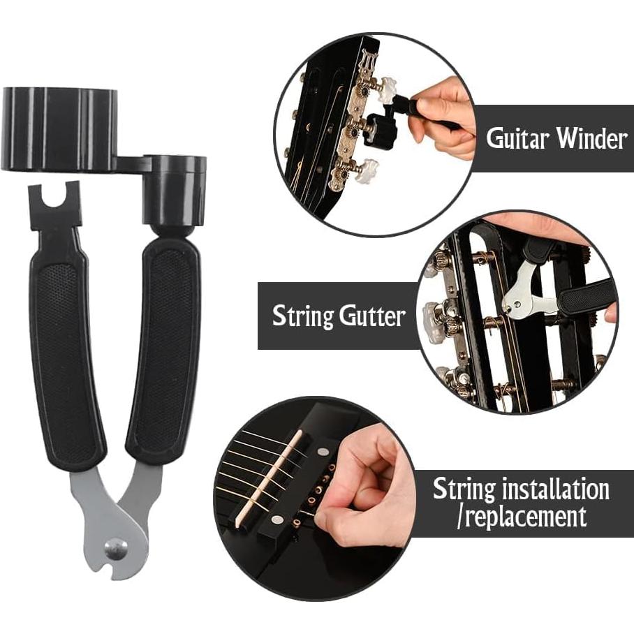 Guitarra acústica 30" negra para principiantes con kit