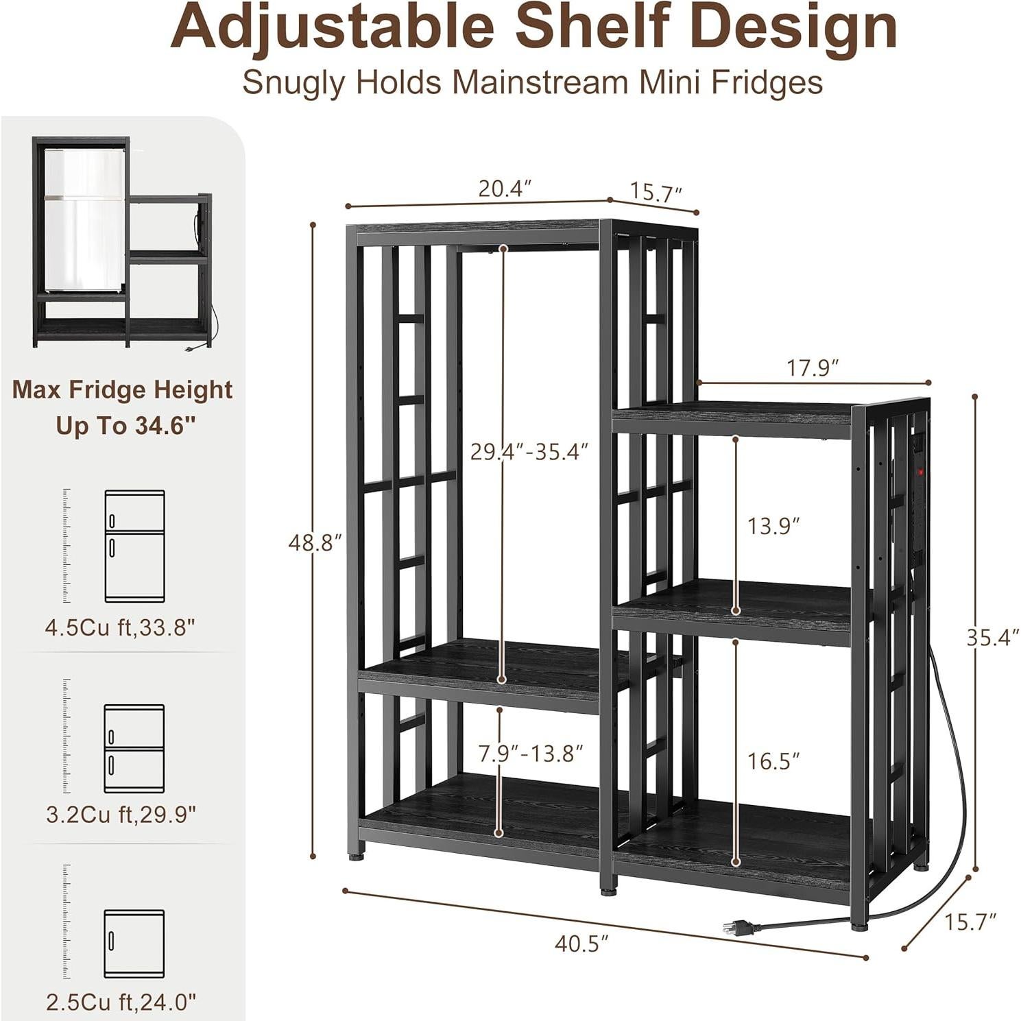 Estante Organizador MAJALiS para Mini Refrigerador Negro 6 Niveles
