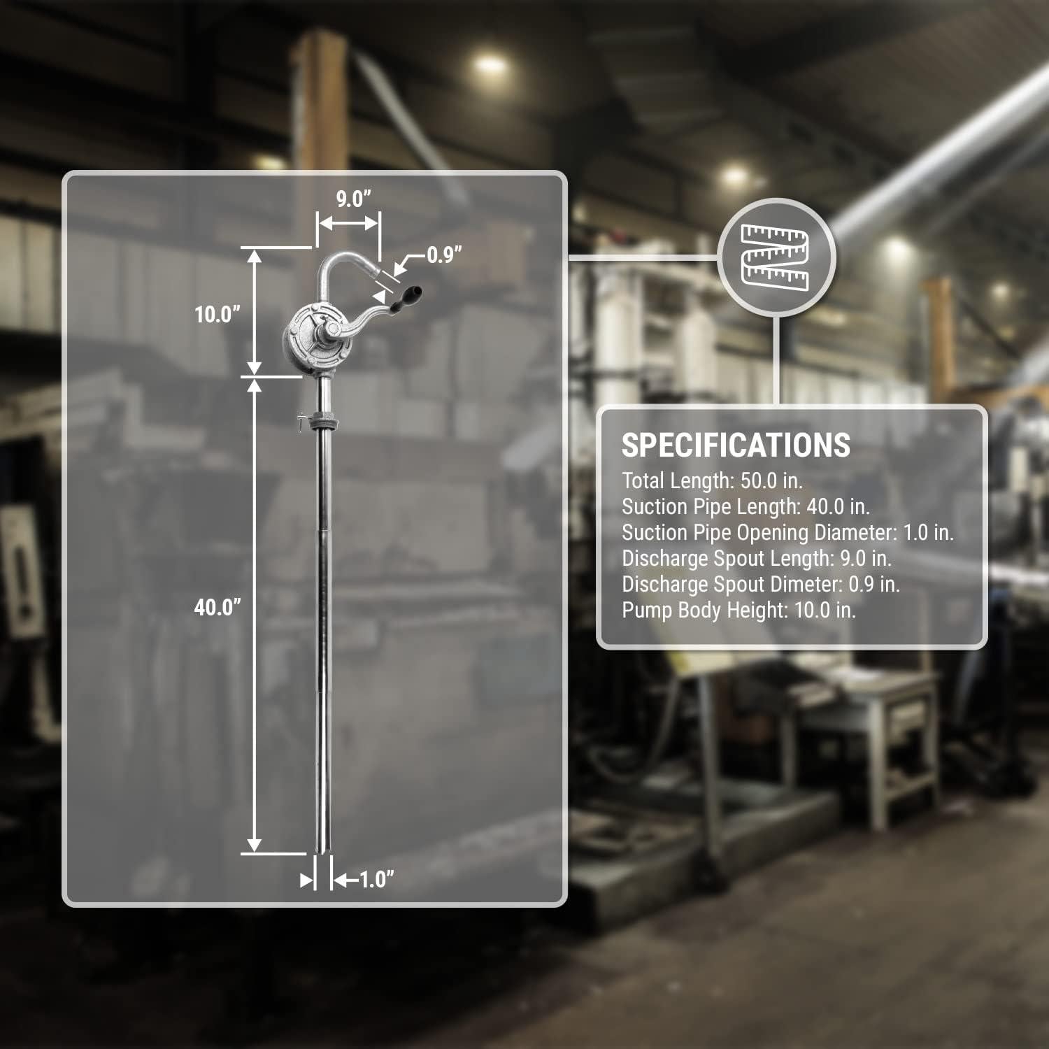 Bomba de Drum Rotativa TERA PUMP 37.85 L/min Hierro Fundido