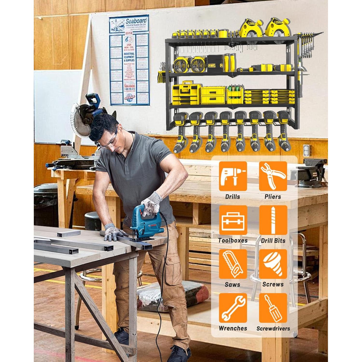 Organizador de Herramientas JOIRACK 4 Niveles 8 Soportes Taladros