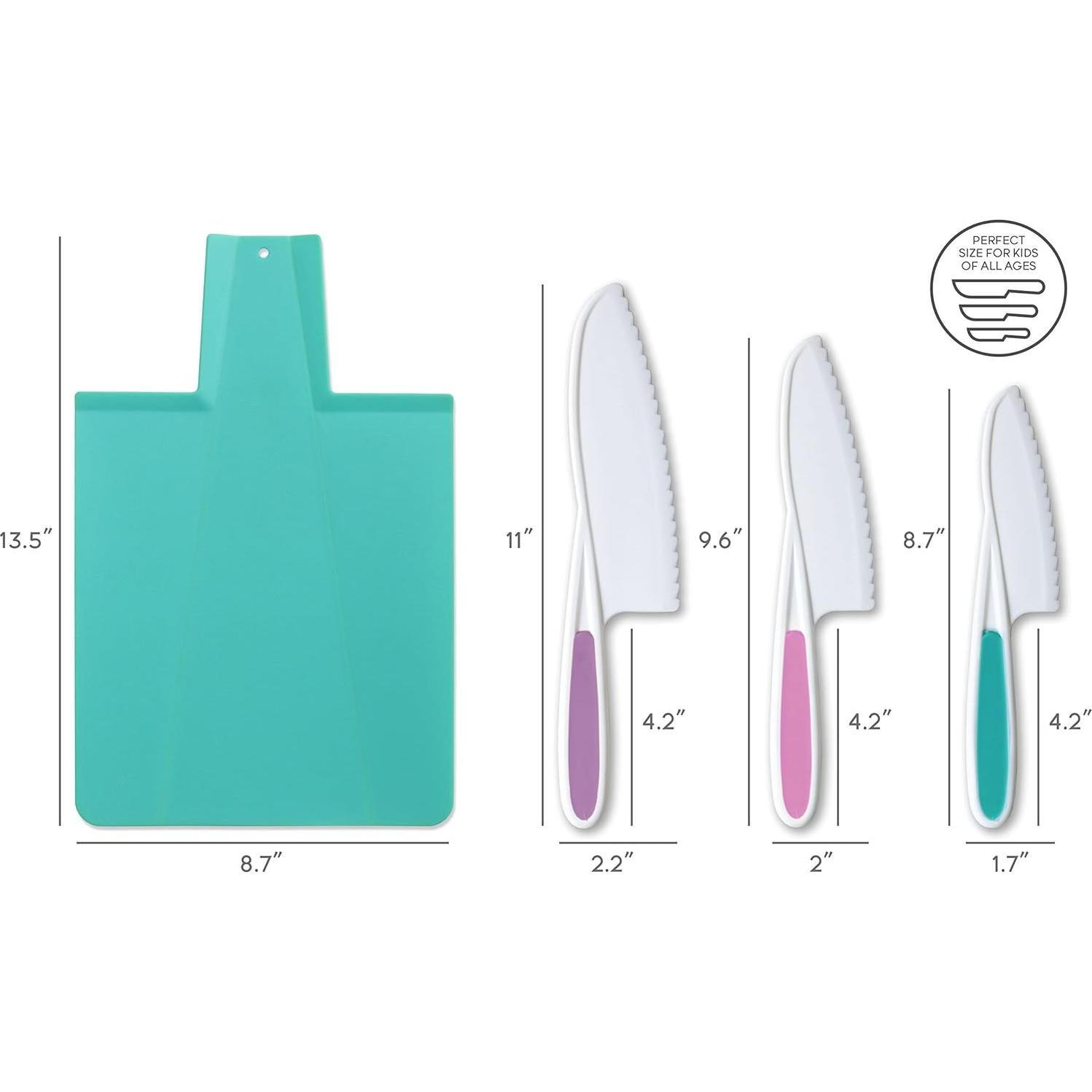 Juego de cuchillo y tabla de cortar TOVLA JR. para niños