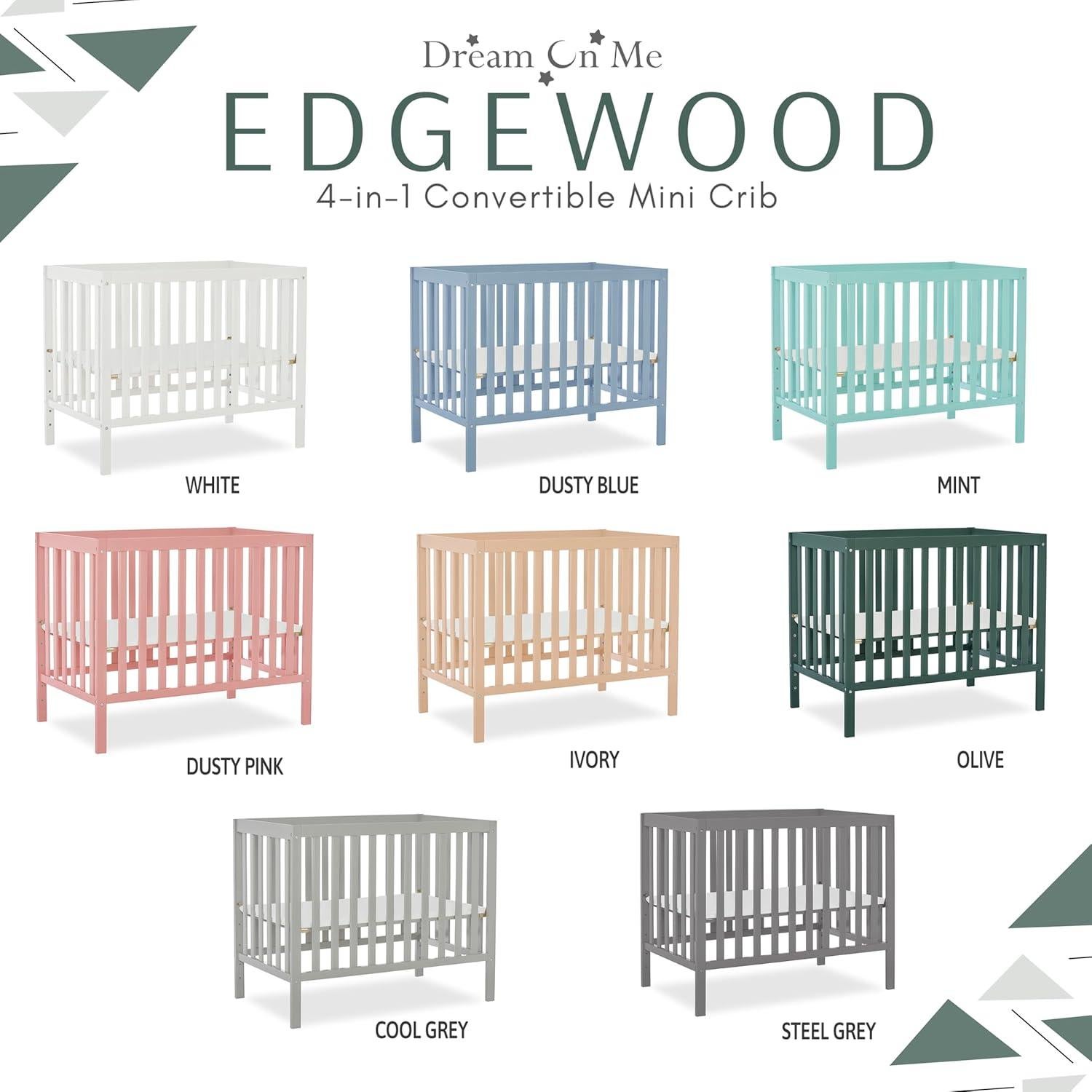 Cuna Mini Convertible Dream On Me Edgewood 4-en-1 Oliva