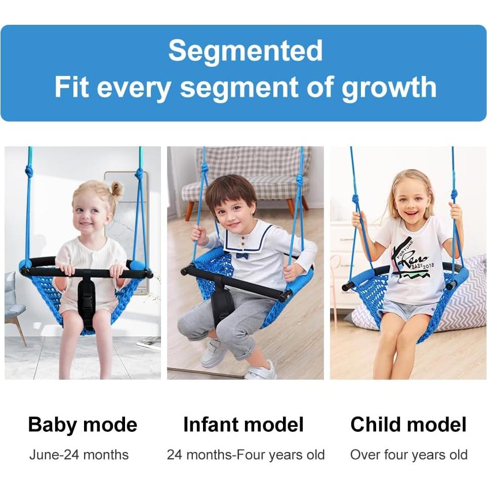 Columpio 2 en 1 ROPECUBE para Niños - Azul, Ajustable y Seguro