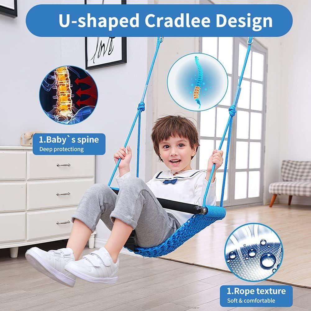 Columpio 2 en 1 ROPECUBE para Niños - Azul, Ajustable y Seguro