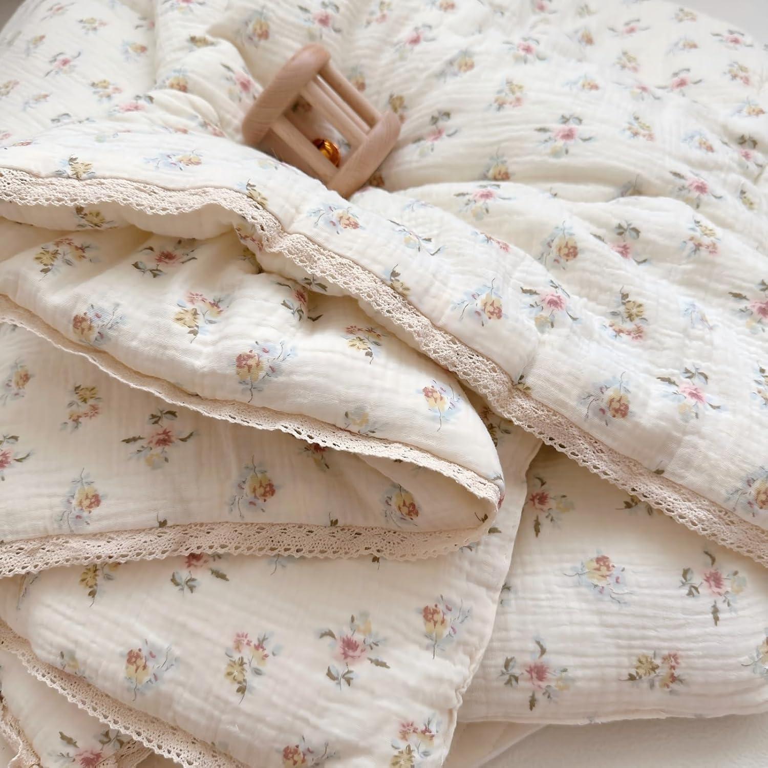 Manta de Muselina BuLuTu para Niños 119.4x149.9 cm Floral