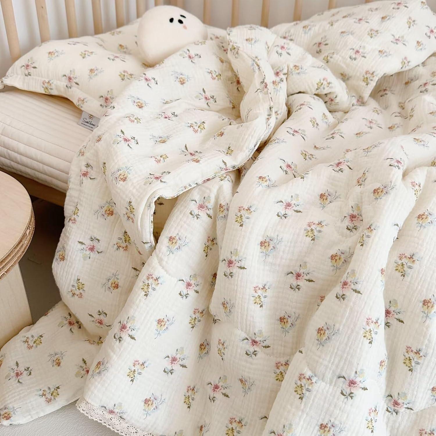 Manta de Muselina BuLuTu para Niños 119.4x149.9 cm Floral