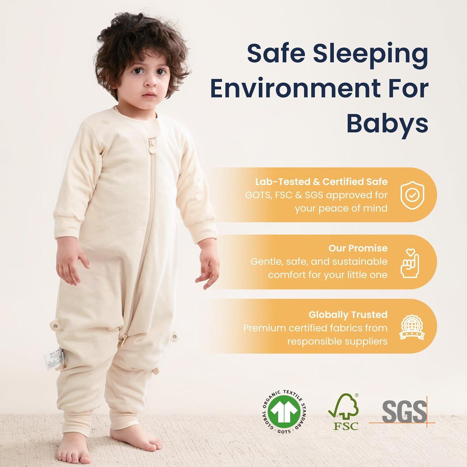 Saco de dormir unisex Kaiya Baby 1.0 Tog 3T-4T crema