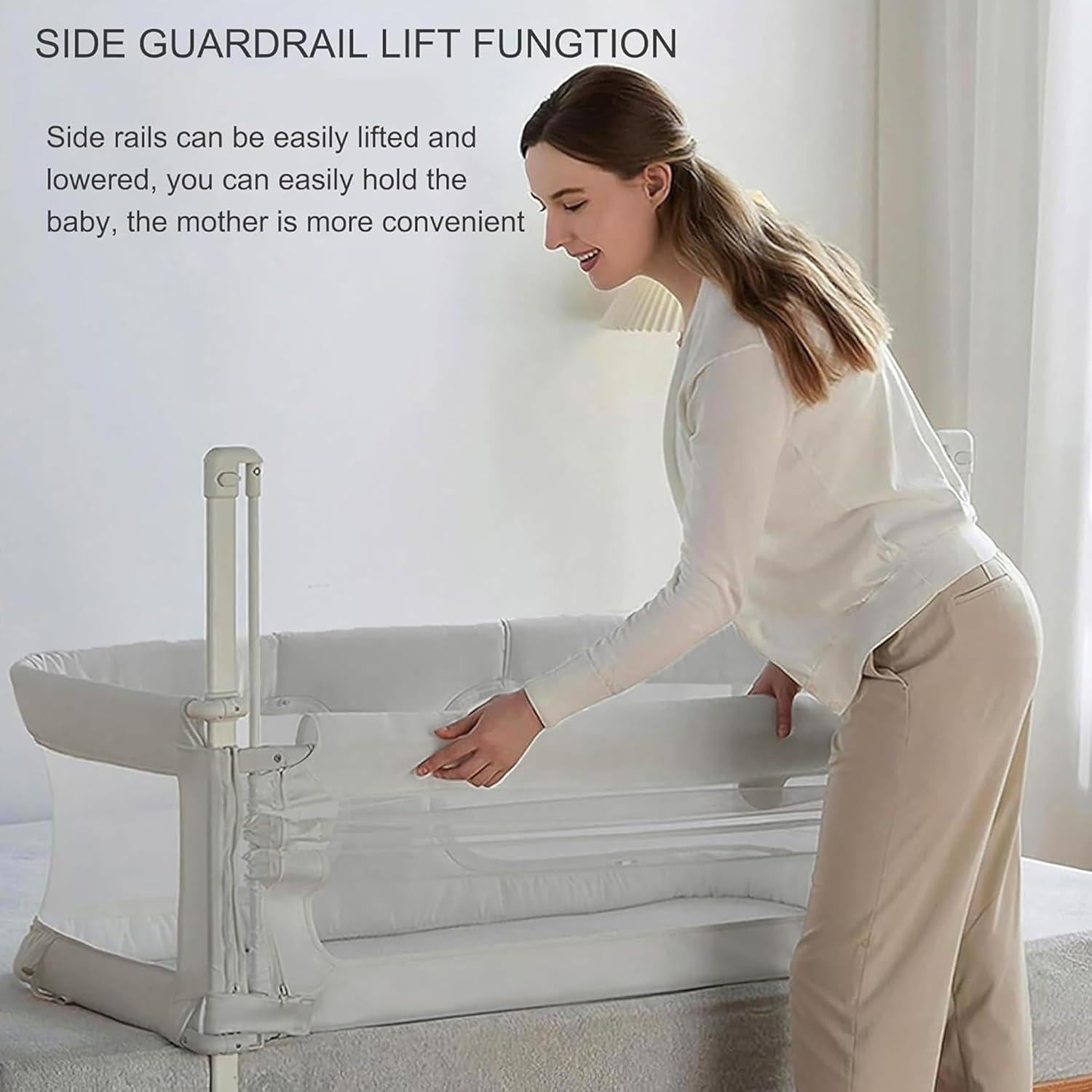 Cuna 3 en 1 XYLDGPTL para Bebés - Cuna Portátil y Barandilla