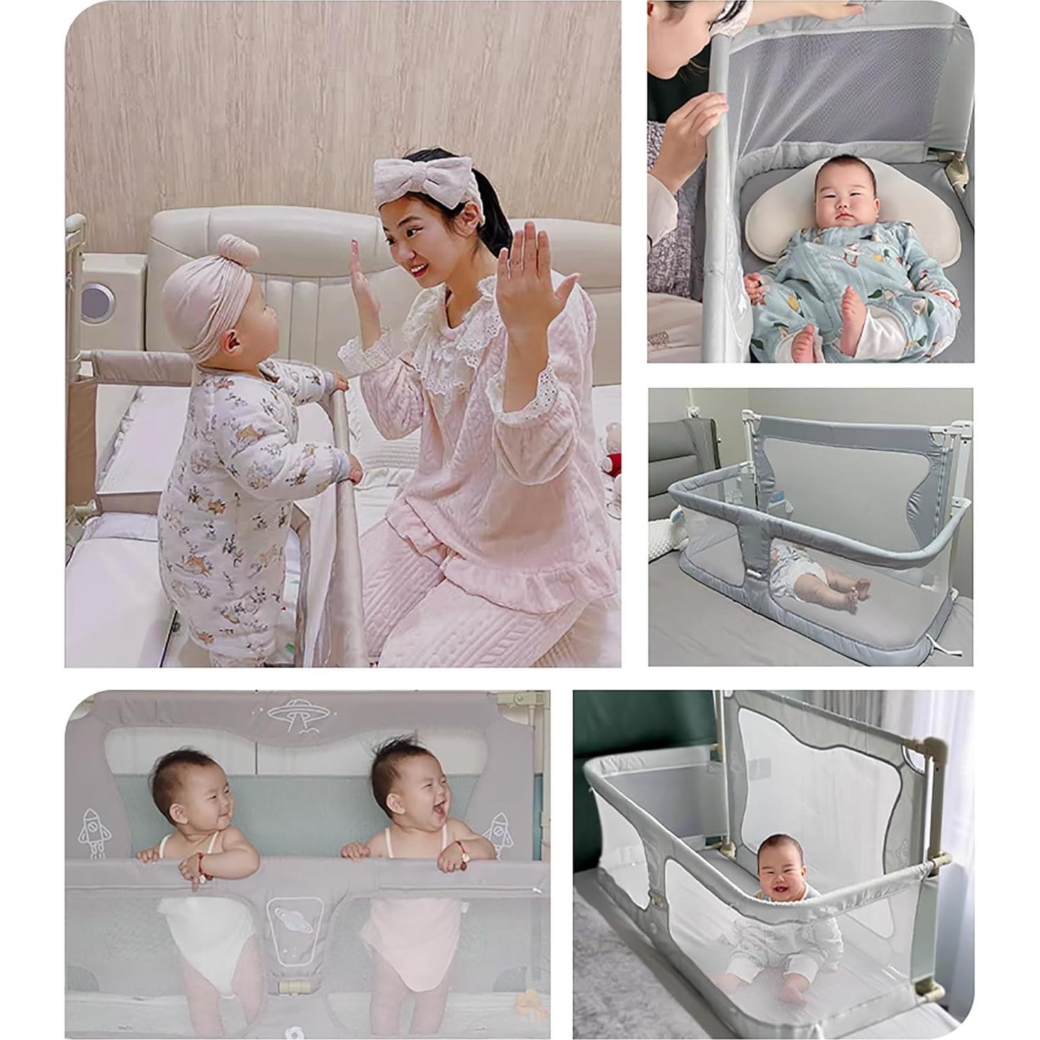 Cuna 3 en 1 XYLDGPTL para Bebés - Cuna Portátil y Barandilla