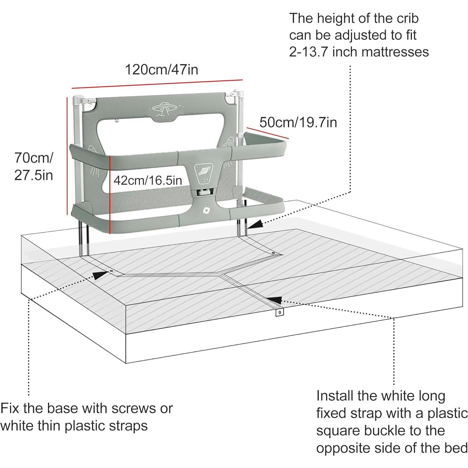Cuna 3 en 1 XYLDGPTL para Bebés - Cuna Portátil y Barandilla