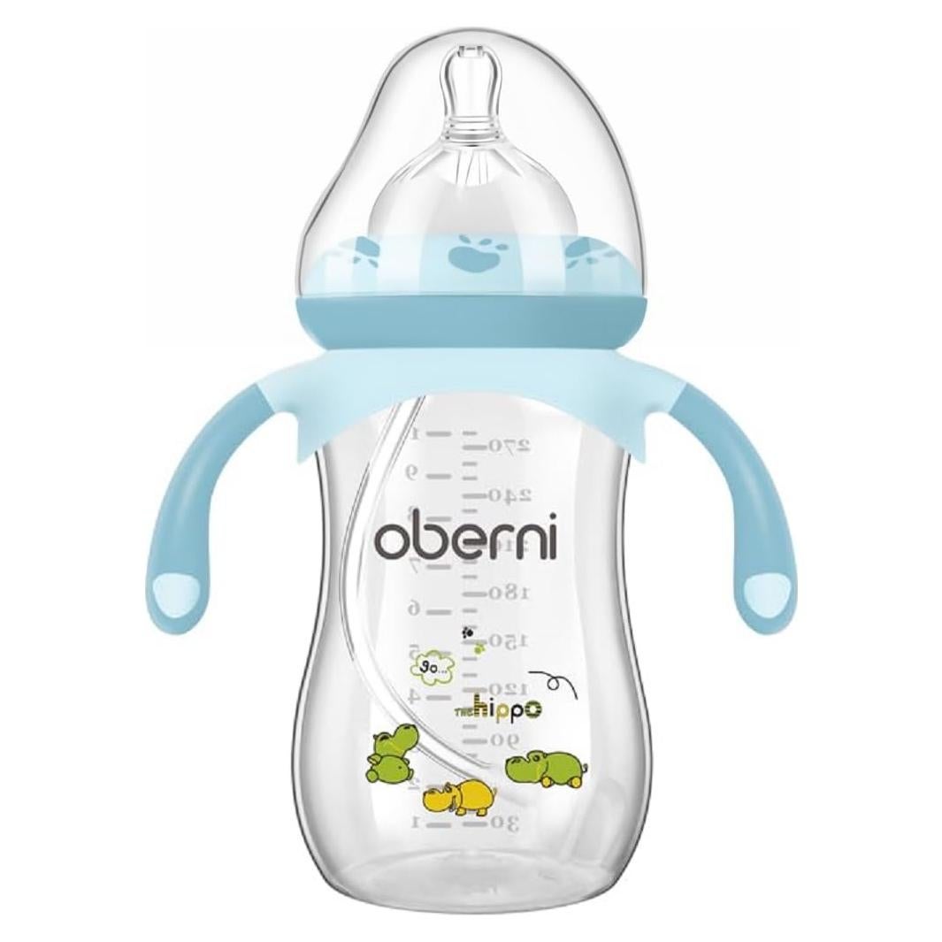 Botella Anticólicos Oberni 270ml Azul con Pajita Ponderada