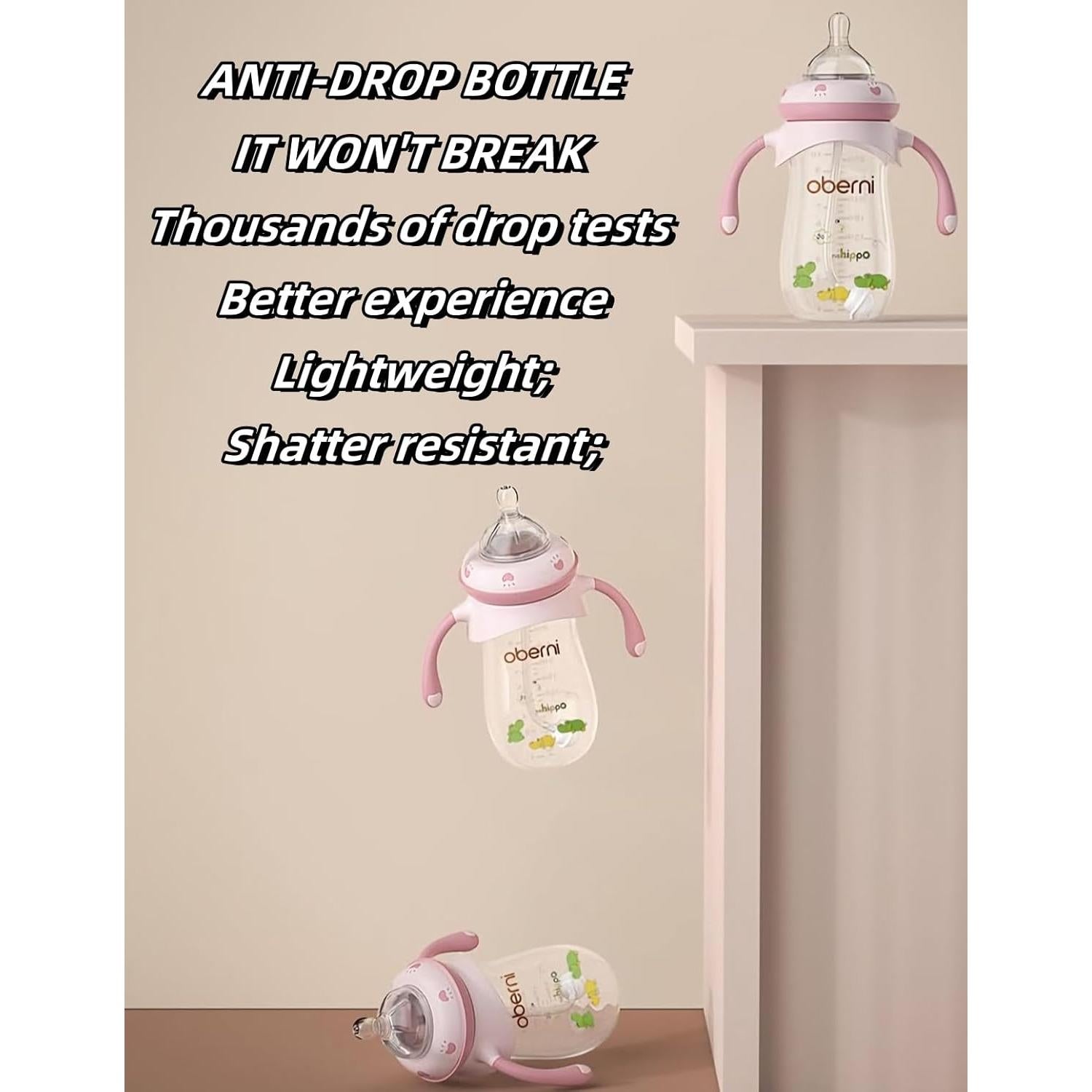 Botella Anticólicos Oberni 270ml Azul con Pajita Ponderada