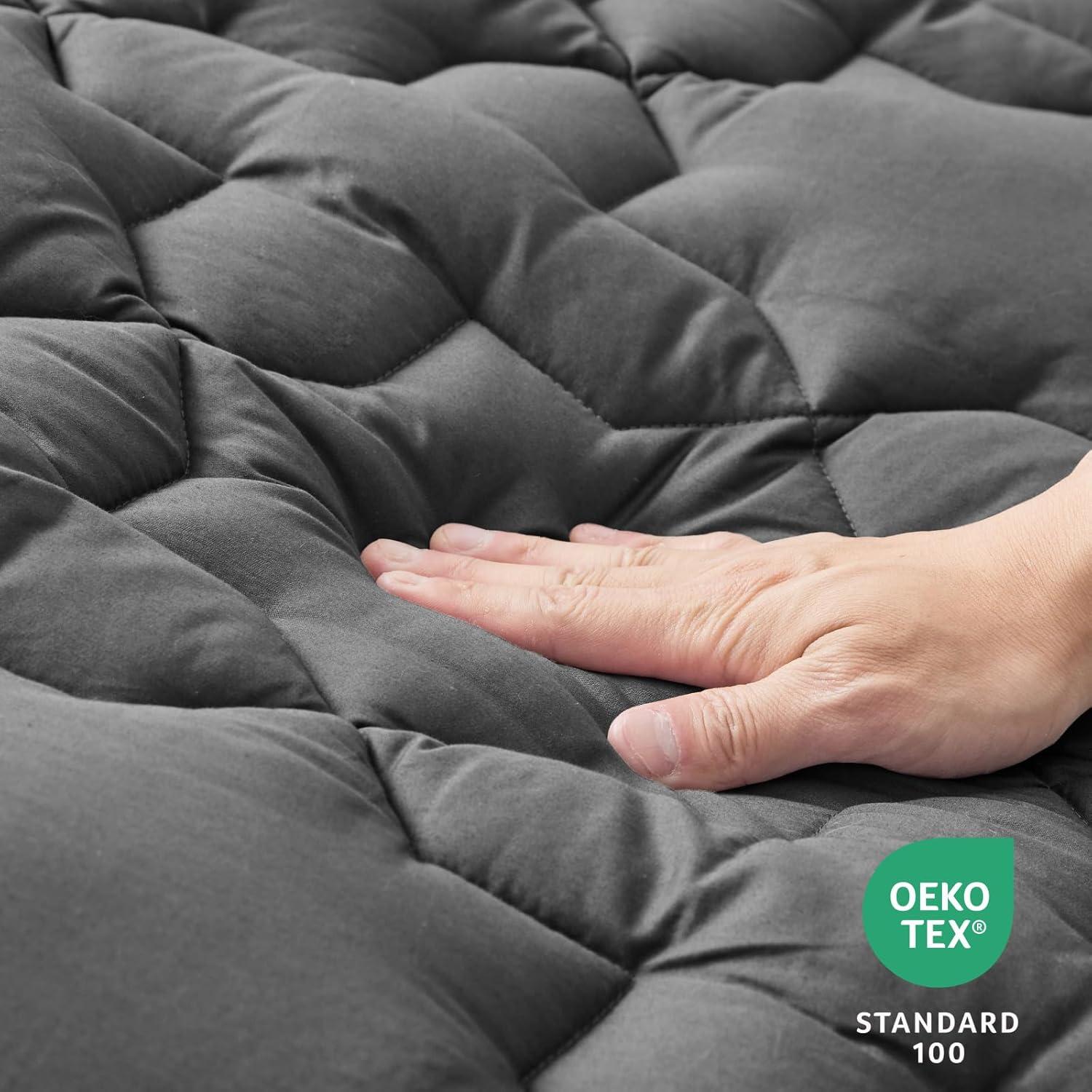 Funda de Colchón Completo CozyLux Algodón 450GSM Gris Oscuro