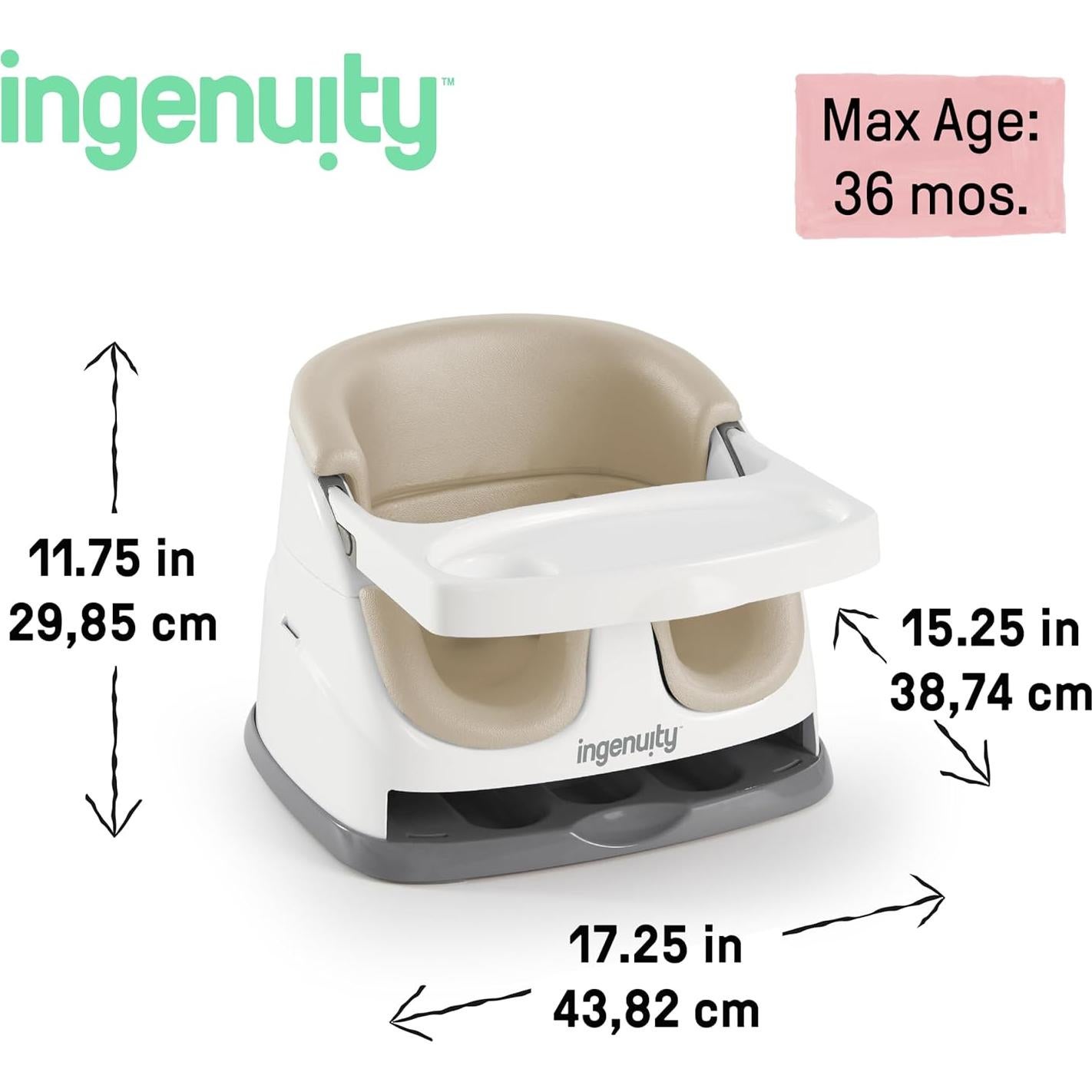 Asiento Elevador Ingenuity 2-en-1 Cashmere para Bebés