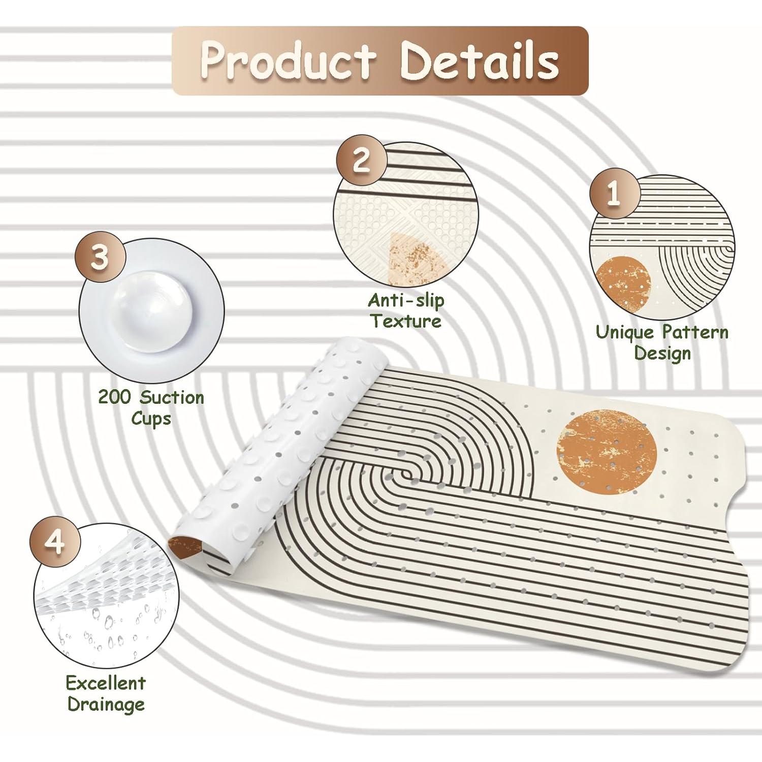 Alfombra Antideslizante Beige para Bañera nmbnswo 101.6x40.6cm