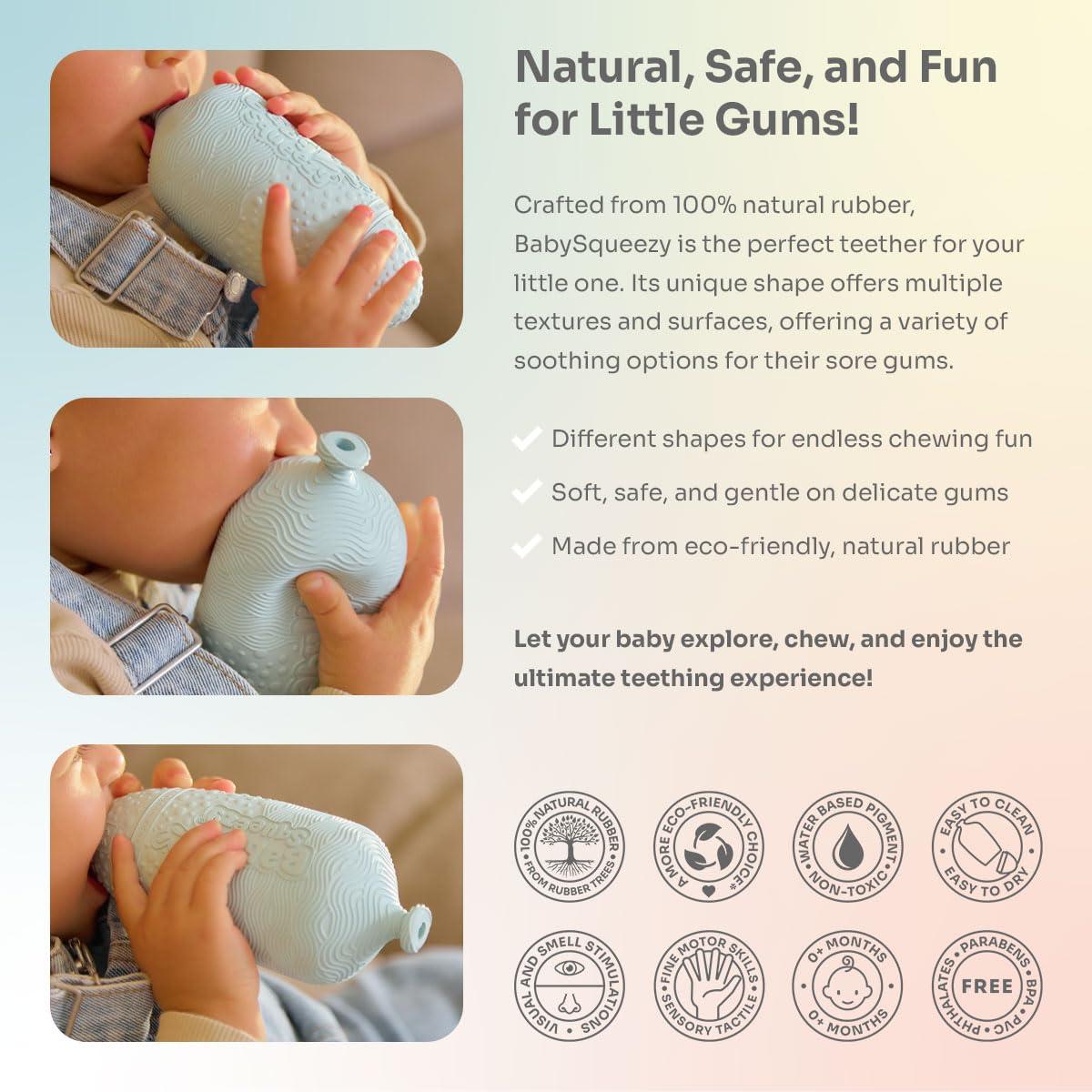 Juguete de Baño 3-en-1 BabySqueezy Flamingo - Goma Natural