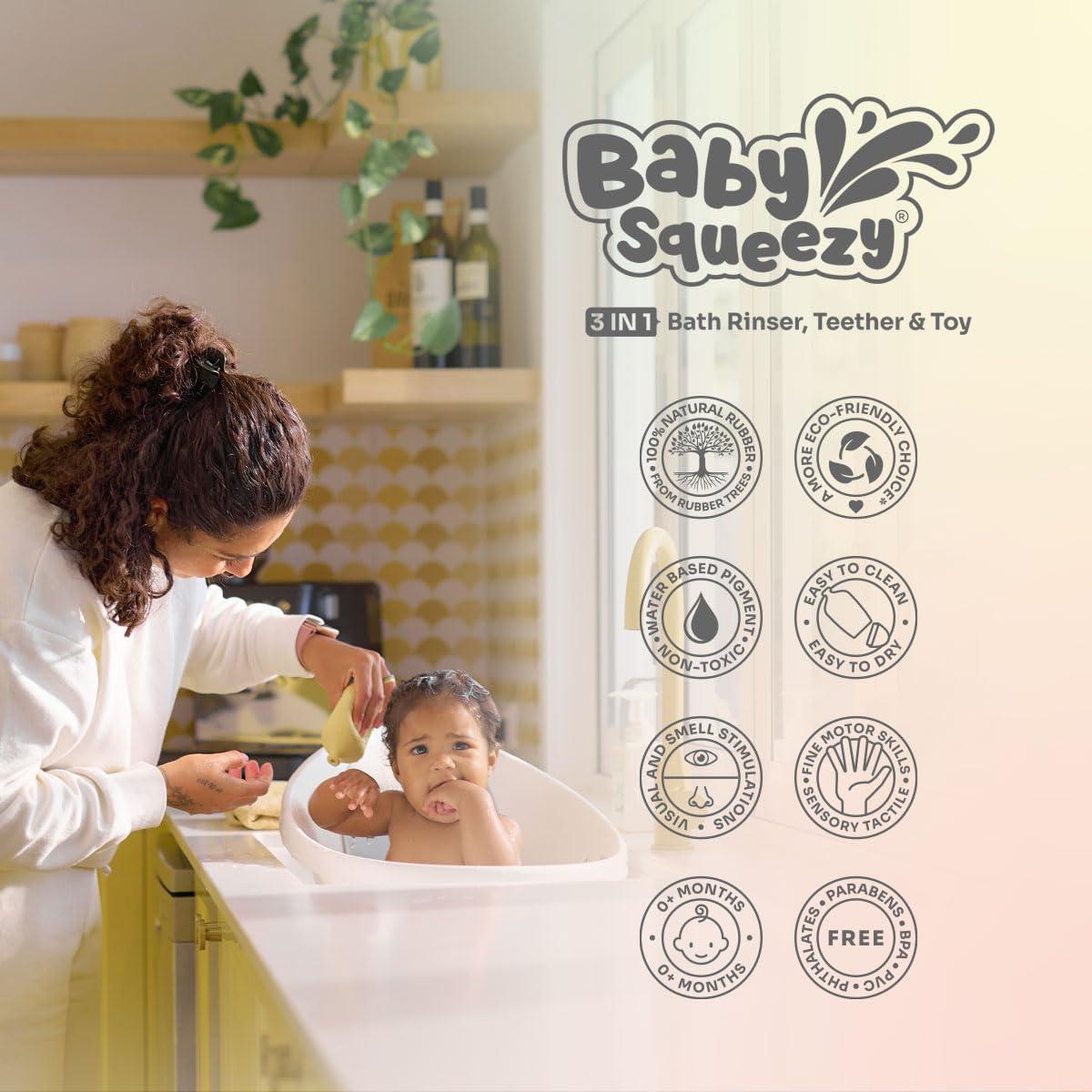 Juguete de Baño 3-en-1 BabySqueezy Flamingo - Goma Natural