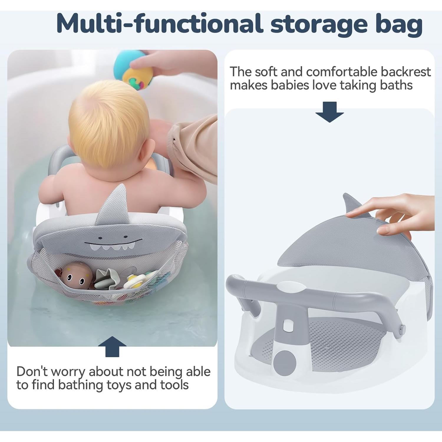 Asiento de Baño Antideslizante TOSGN para Bebés 6-24 Meses