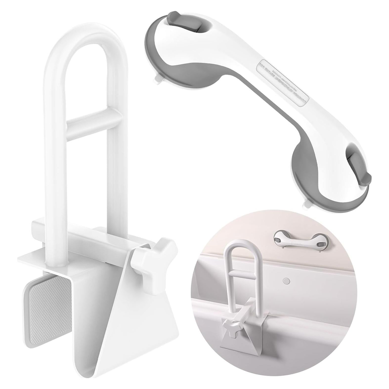 Barra de Seguridad Ajustable YuanDe 42 cm Acero Inoxidable Blanca