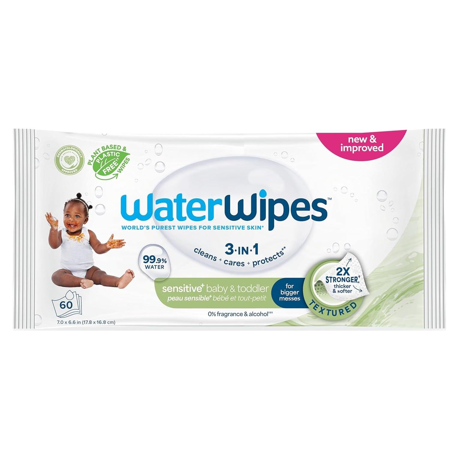 Toallitas Húmedas WaterWipes Sensitive+ 60 Unidades Sin Fragancia