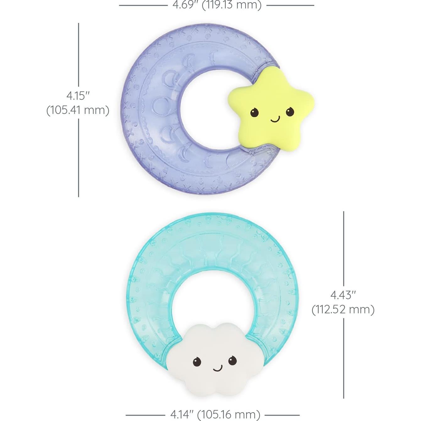 Mordedores de Agua Infantino Nube y Estrella - Alivio Dentición