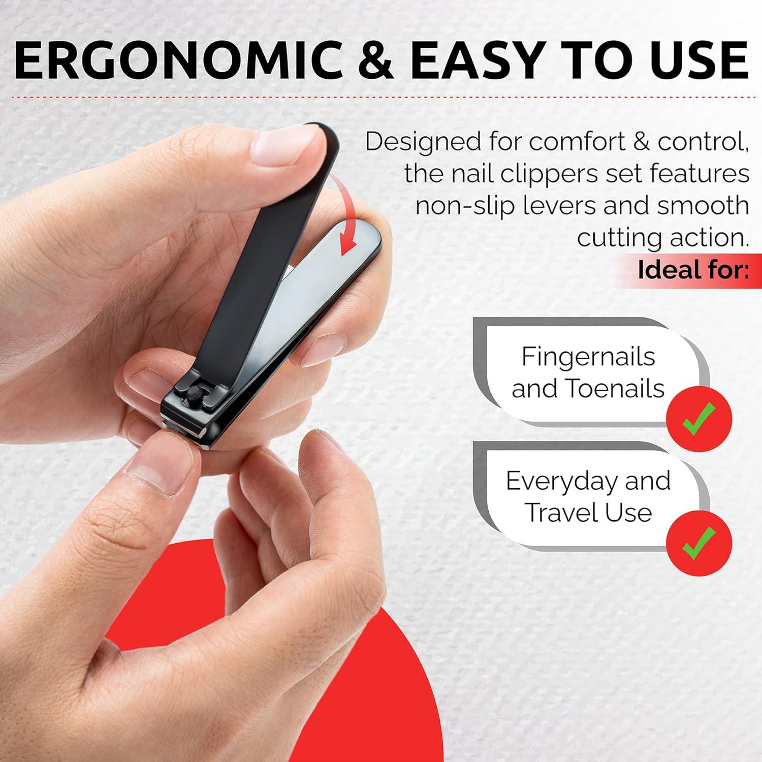 Cortauñas profesionales KLIPP de acero inoxidable - Kit negro