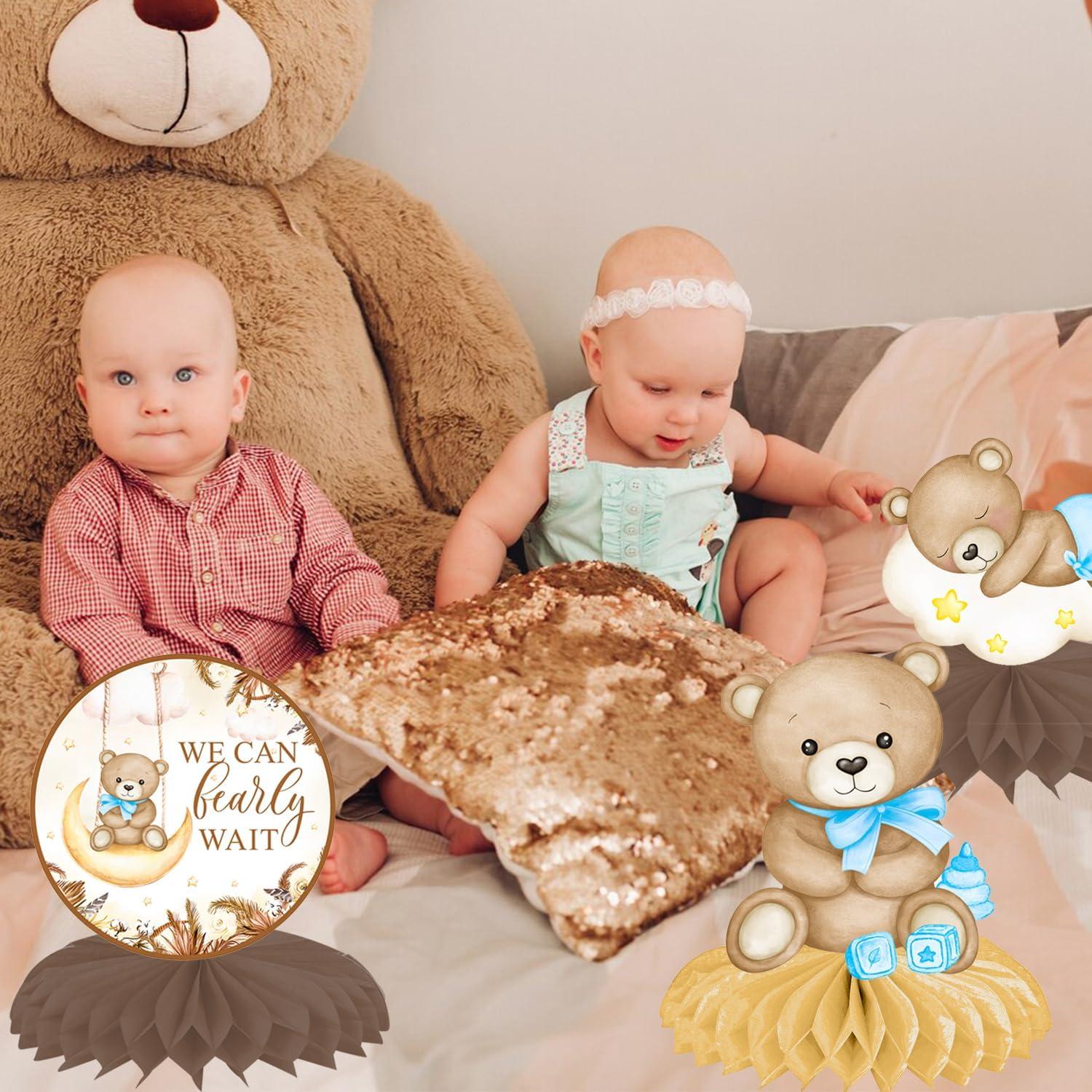 Centros de Mesa de Panal Oso Azul 11Pcs - Baby Shower Niño