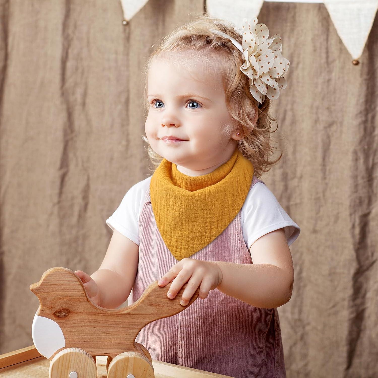 Baberos de Muselina Yoofoss 10 Pzas 100% Algodón Orgánico 6 Capas