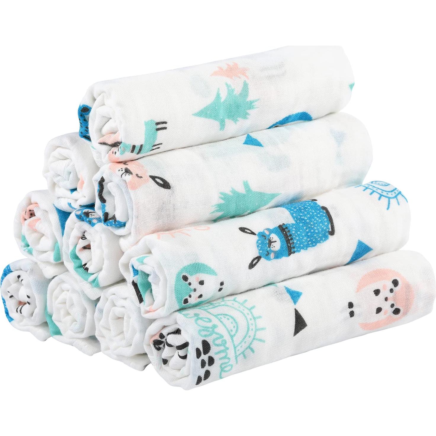 Paños de Eructar para Bebé Yoofoss 10 Piezas 100% Algodón Orgánico