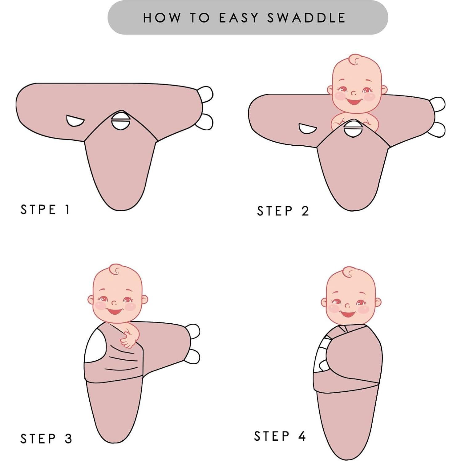 Organic Ultra Soft Muslin Baby Swaddles for Newborn Babies, 3-Pack Adjustable Infant Sleep Sack wrap (Gentle Style, 0-3 Months)