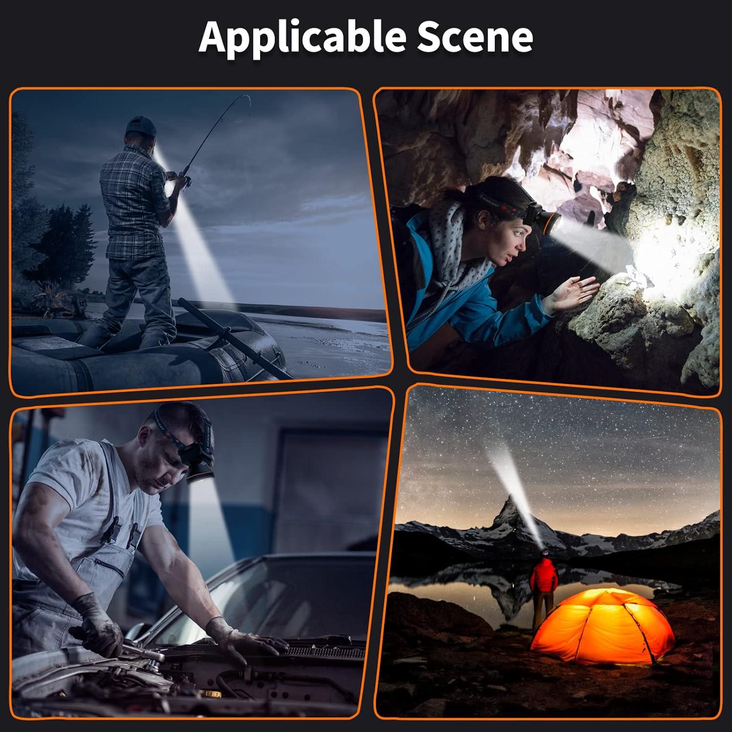 Linterna Frontal Recargable Amigos de la Caza 780L Luz Amarilla