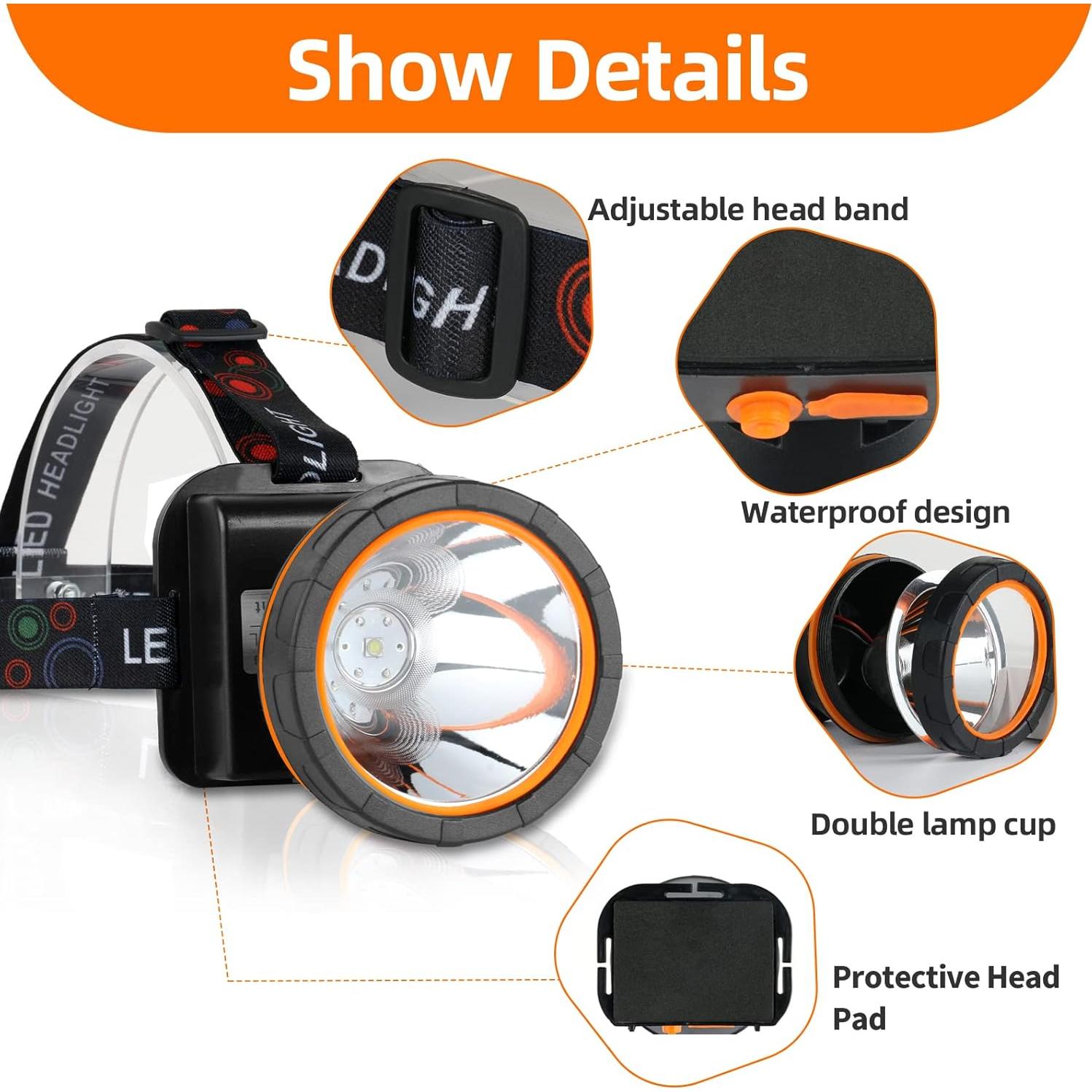 Linterna Frontal Recargable Amigos de la Caza 780L Luz Amarilla