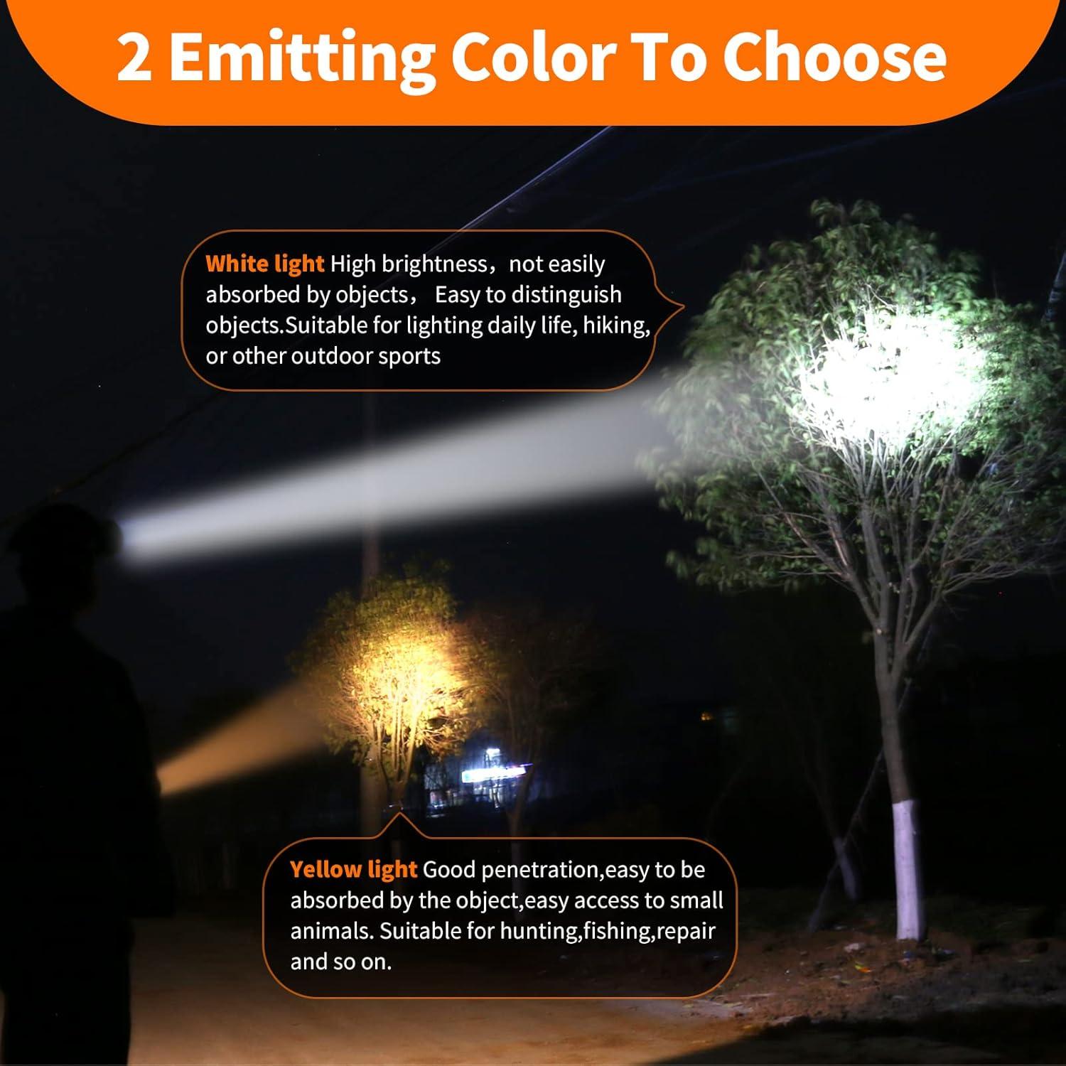 Linterna Frontal Recargable Amigos de la Caza 780L Luz Amarilla