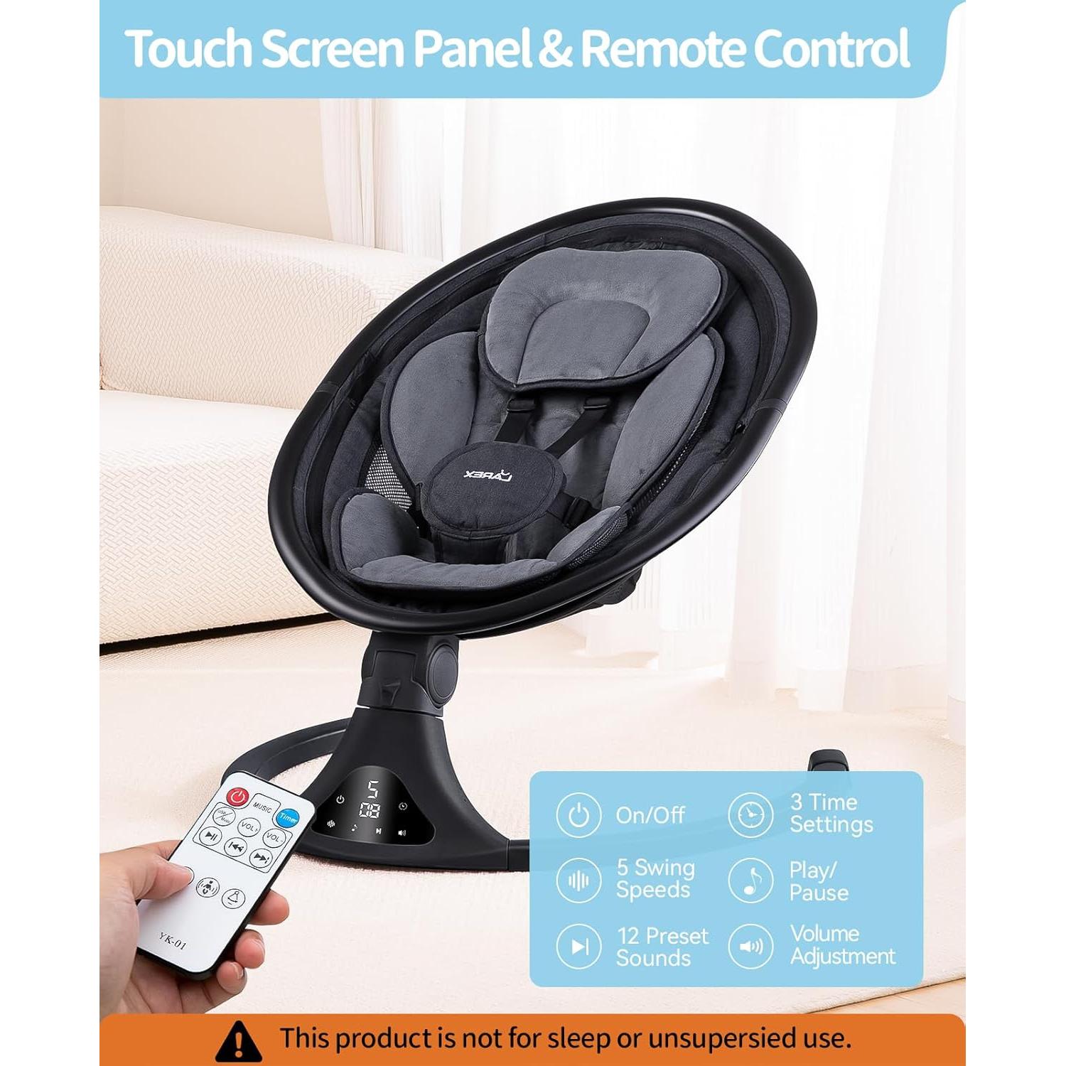 Columpio Eléctrico LAREX para Bebés 0-6 Meses 5 Velocidades