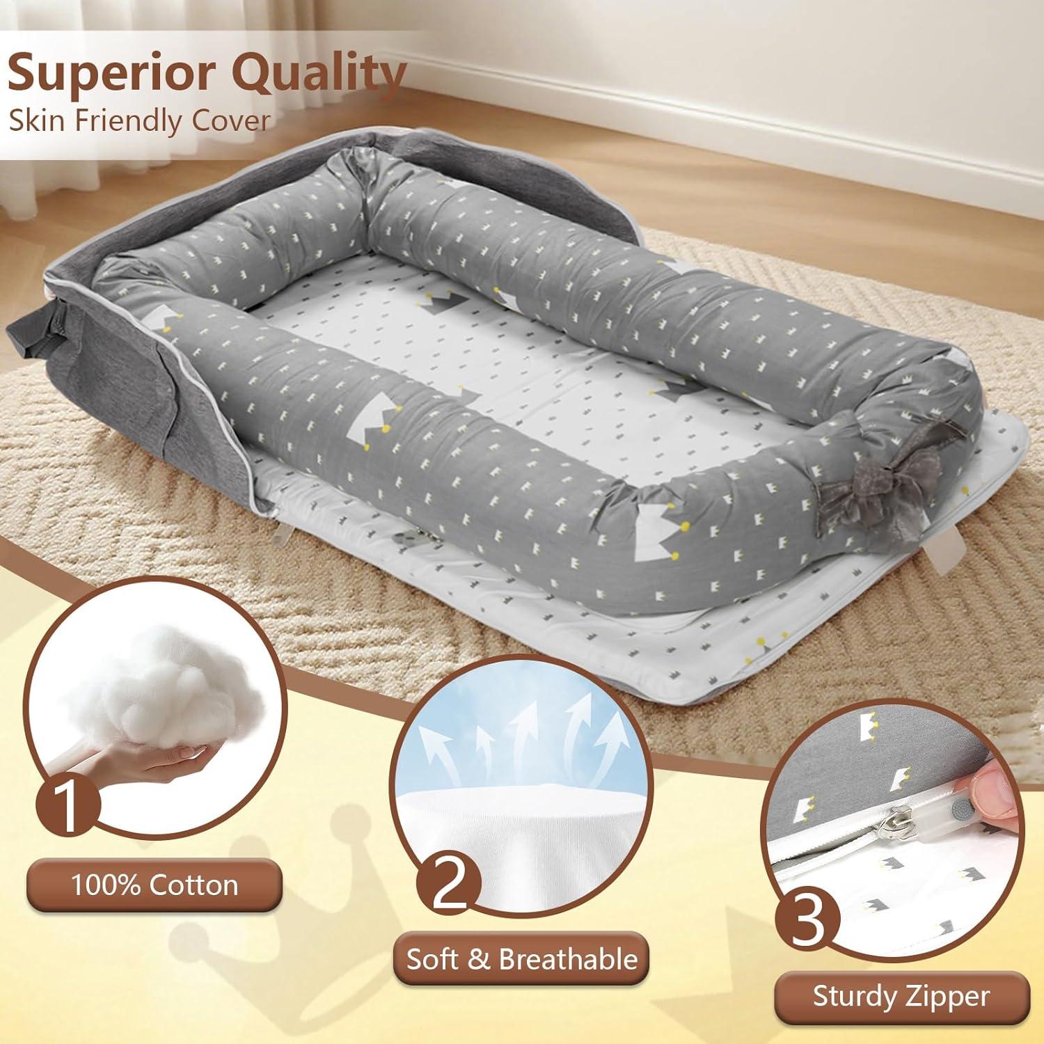 Cojín Infantil Portátil Algodón Transpirable 0-24 Meses - Corona