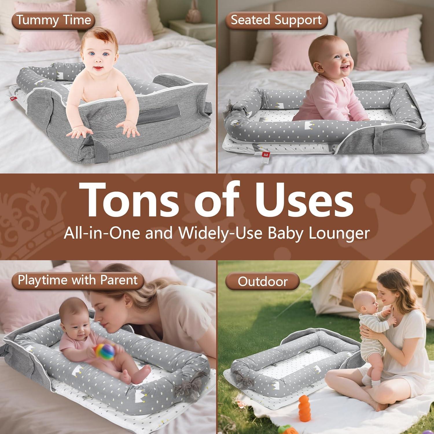 Cojín Infantil Portátil Algodón Transpirable 0-24 Meses - Corona