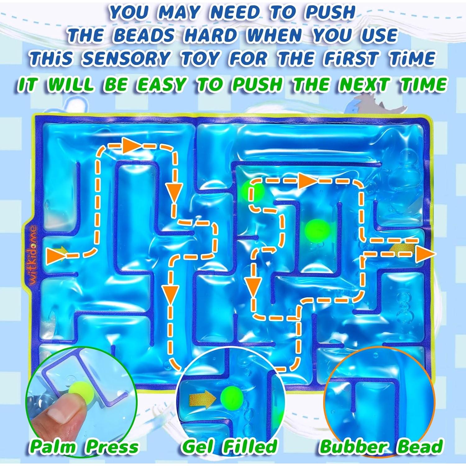 Juguete Sensorial Calmante Azul Laberinto de Canicas 1pc